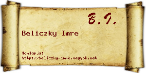 Beliczky Imre névjegykártya